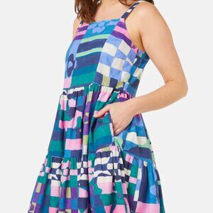 NWT Gorman Tropic Check Tiered Dress- Size 14US
